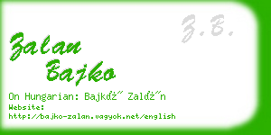 zalan bajko business card